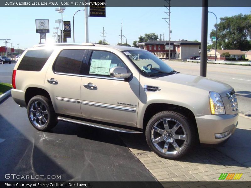 Gold Mist / Ebony/Ebony 2009 Cadillac Escalade AWD