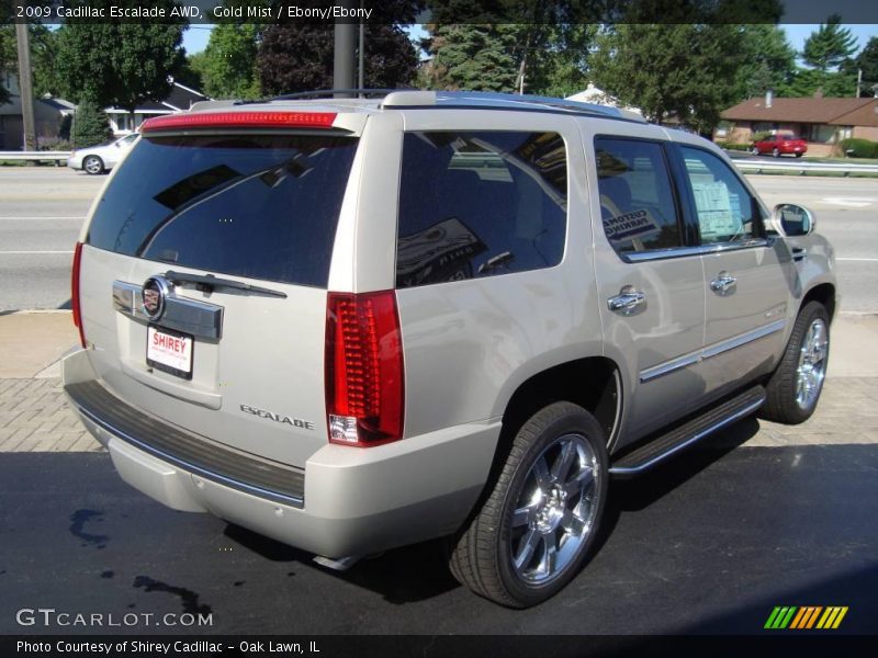 Gold Mist / Ebony/Ebony 2009 Cadillac Escalade AWD
