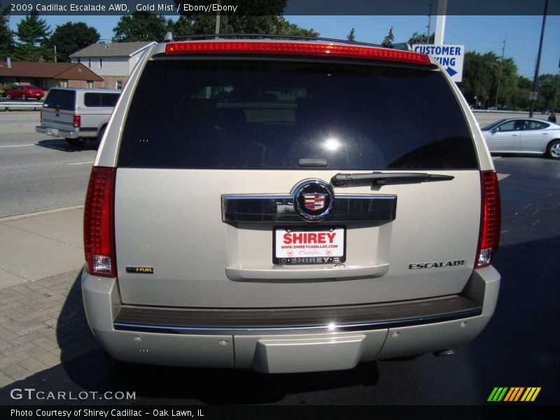 Gold Mist / Ebony/Ebony 2009 Cadillac Escalade AWD