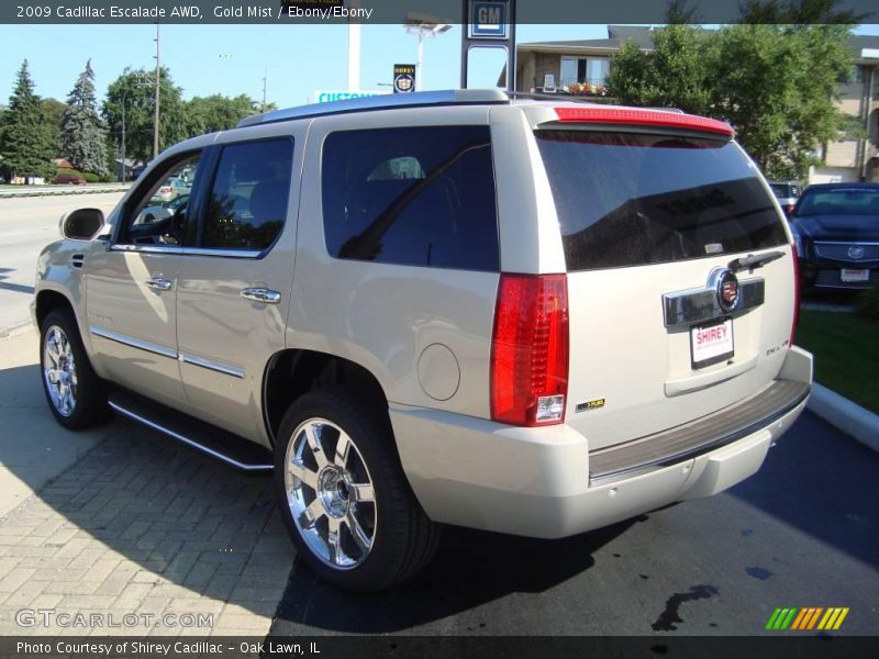 Gold Mist / Ebony/Ebony 2009 Cadillac Escalade AWD