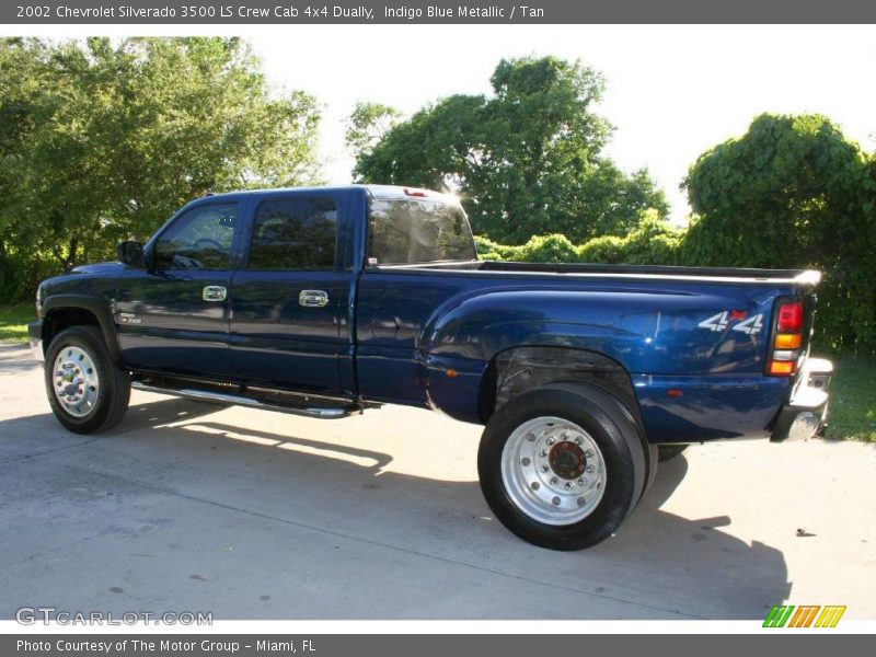 Indigo Blue Metallic / Tan 2002 Chevrolet Silverado 3500 LS Crew Cab 4x4 Dually