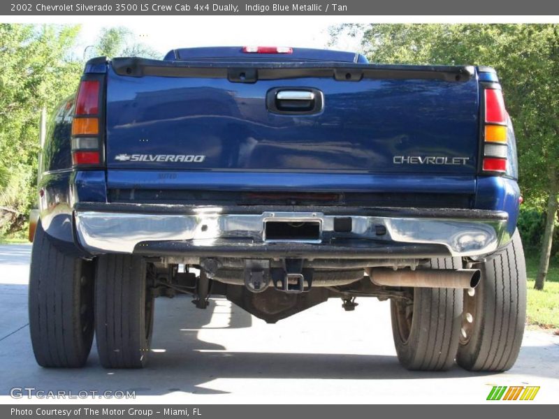 Indigo Blue Metallic / Tan 2002 Chevrolet Silverado 3500 LS Crew Cab 4x4 Dually