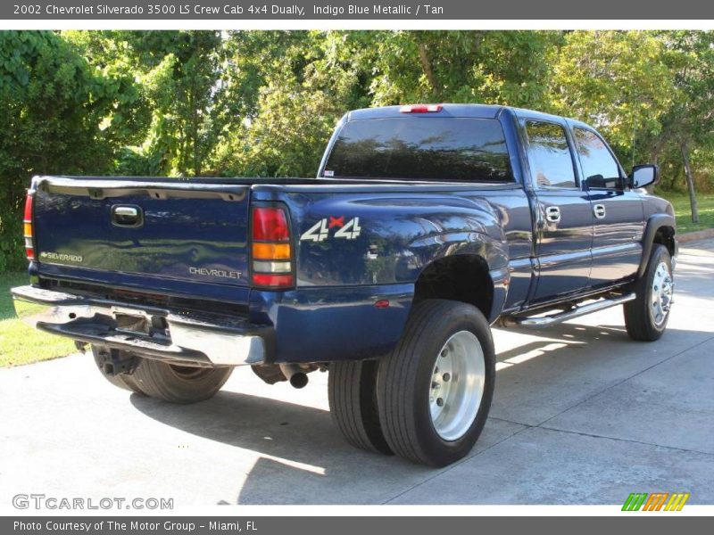 Indigo Blue Metallic / Tan 2002 Chevrolet Silverado 3500 LS Crew Cab 4x4 Dually