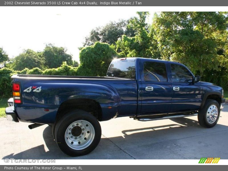 Indigo Blue Metallic / Tan 2002 Chevrolet Silverado 3500 LS Crew Cab 4x4 Dually