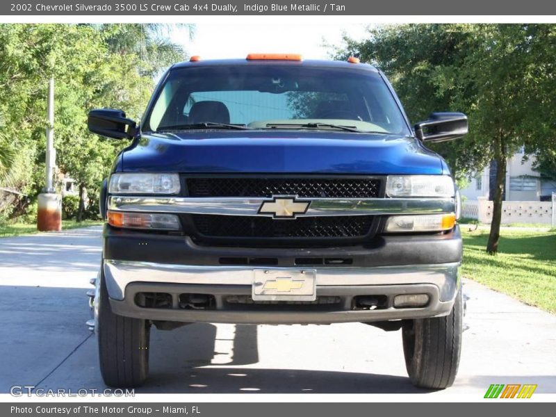 Indigo Blue Metallic / Tan 2002 Chevrolet Silverado 3500 LS Crew Cab 4x4 Dually