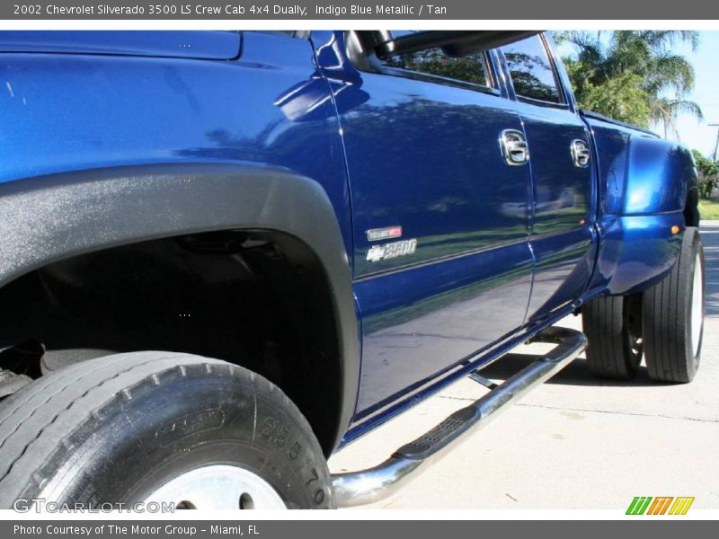 Indigo Blue Metallic / Tan 2002 Chevrolet Silverado 3500 LS Crew Cab 4x4 Dually