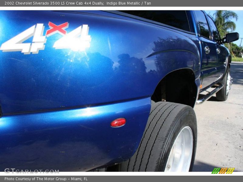 Indigo Blue Metallic / Tan 2002 Chevrolet Silverado 3500 LS Crew Cab 4x4 Dually