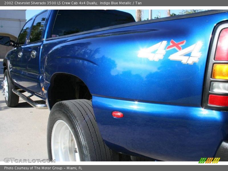 Indigo Blue Metallic / Tan 2002 Chevrolet Silverado 3500 LS Crew Cab 4x4 Dually