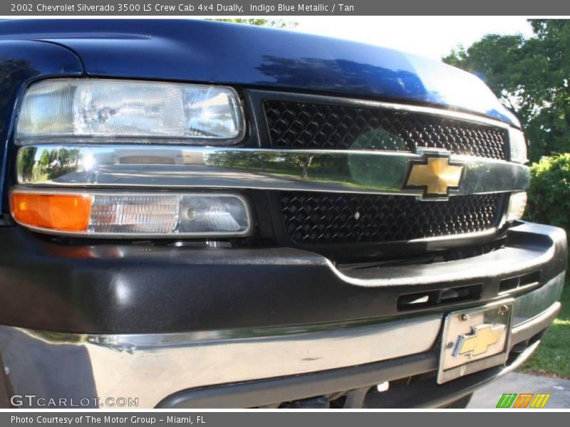 Indigo Blue Metallic / Tan 2002 Chevrolet Silverado 3500 LS Crew Cab 4x4 Dually
