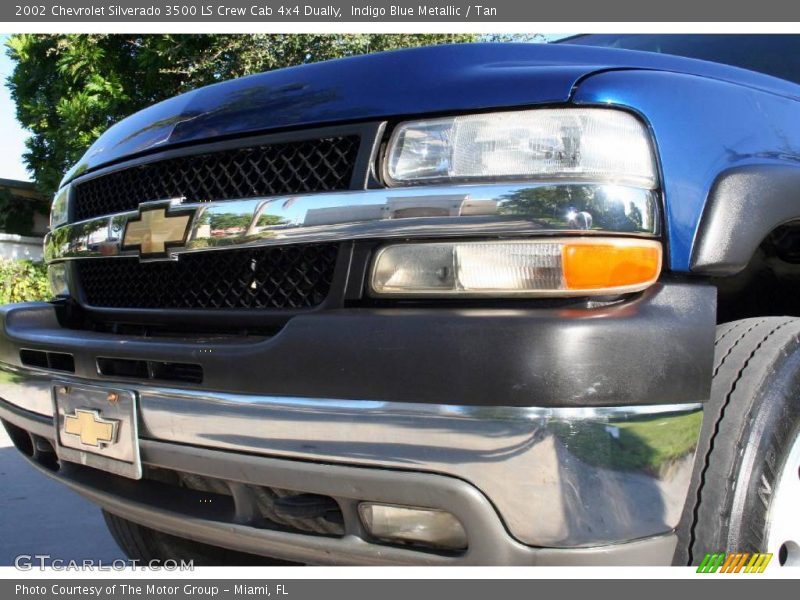 Indigo Blue Metallic / Tan 2002 Chevrolet Silverado 3500 LS Crew Cab 4x4 Dually