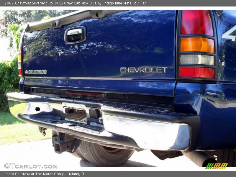 Indigo Blue Metallic / Tan 2002 Chevrolet Silverado 3500 LS Crew Cab 4x4 Dually