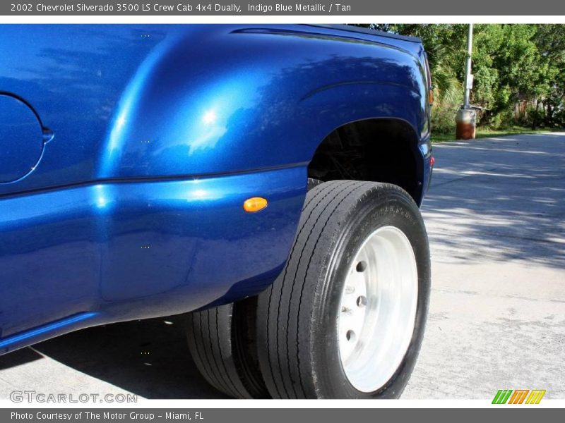 Indigo Blue Metallic / Tan 2002 Chevrolet Silverado 3500 LS Crew Cab 4x4 Dually