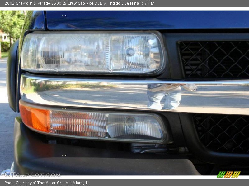 Indigo Blue Metallic / Tan 2002 Chevrolet Silverado 3500 LS Crew Cab 4x4 Dually