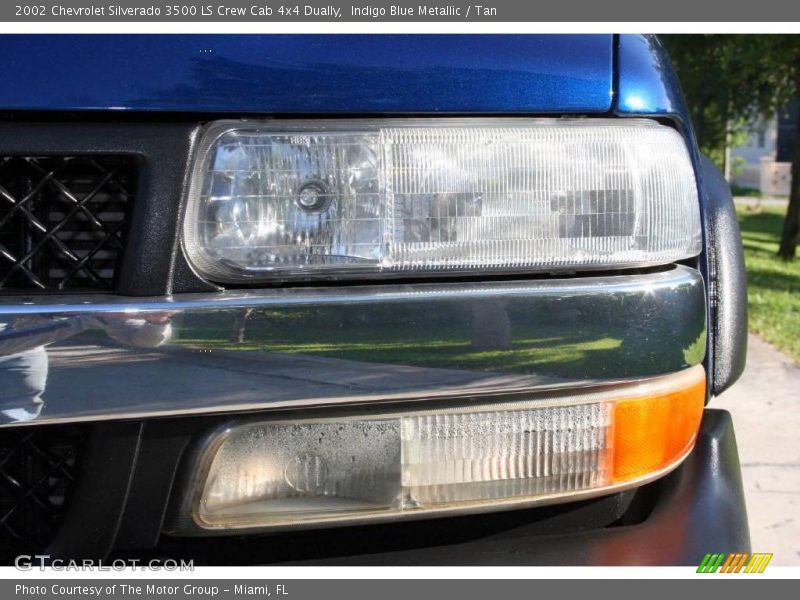 Indigo Blue Metallic / Tan 2002 Chevrolet Silverado 3500 LS Crew Cab 4x4 Dually