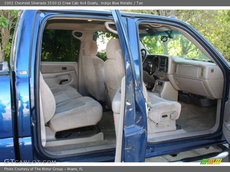 Indigo Blue Metallic / Tan 2002 Chevrolet Silverado 3500 LS Crew Cab 4x4 Dually