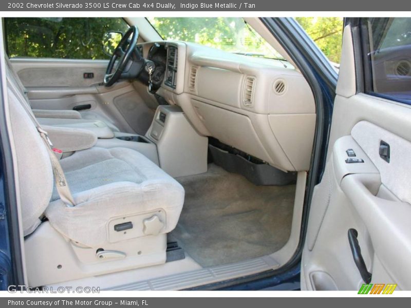 Indigo Blue Metallic / Tan 2002 Chevrolet Silverado 3500 LS Crew Cab 4x4 Dually