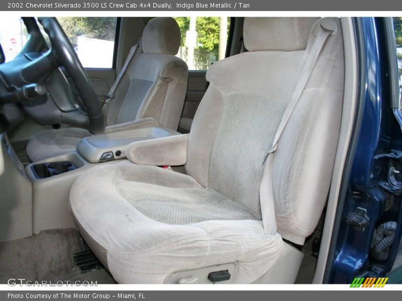 Indigo Blue Metallic / Tan 2002 Chevrolet Silverado 3500 LS Crew Cab 4x4 Dually
