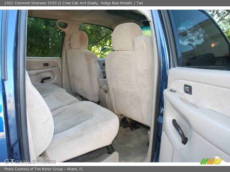 Indigo Blue Metallic / Tan 2002 Chevrolet Silverado 3500 LS Crew Cab 4x4 Dually
