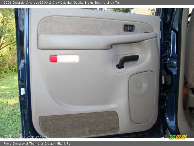 Indigo Blue Metallic / Tan 2002 Chevrolet Silverado 3500 LS Crew Cab 4x4 Dually