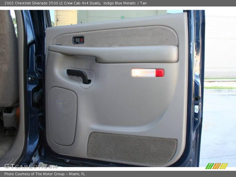 Indigo Blue Metallic / Tan 2002 Chevrolet Silverado 3500 LS Crew Cab 4x4 Dually
