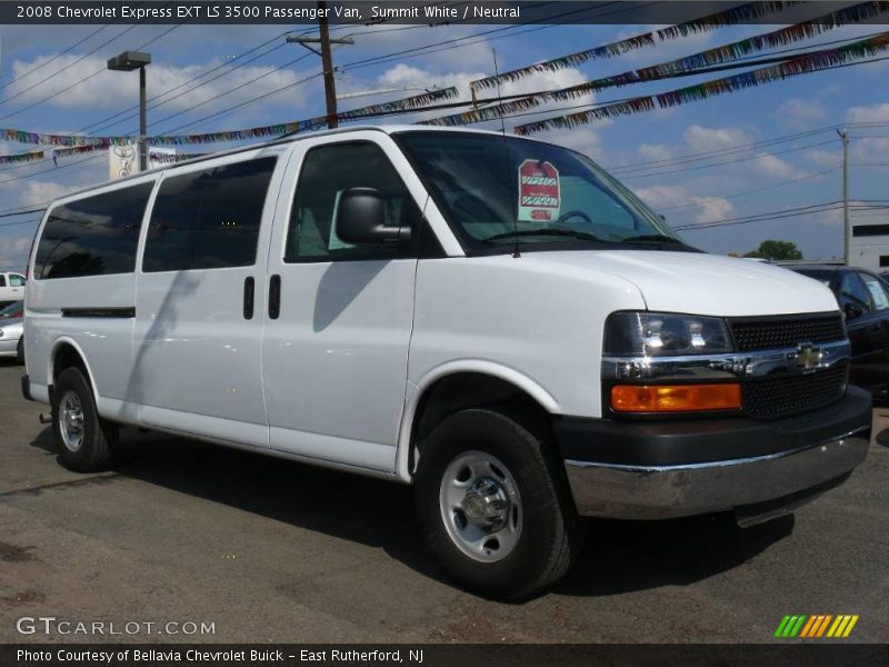 Summit White / Neutral 2008 Chevrolet Express EXT LS 3500 Passenger Van