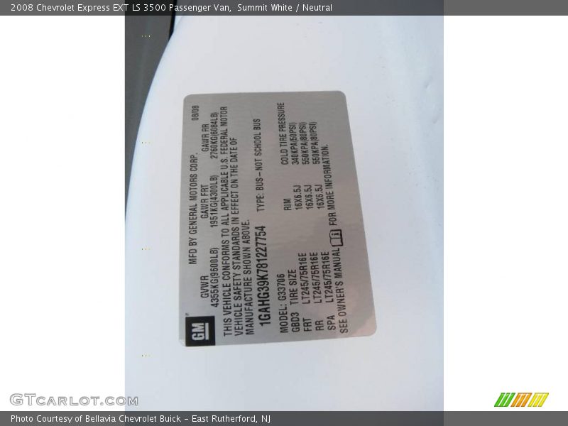 Summit White / Neutral 2008 Chevrolet Express EXT LS 3500 Passenger Van