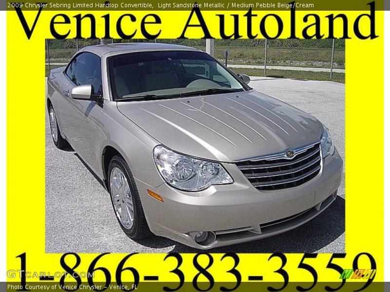 Light Sandstone Metallic / Medium Pebble Beige/Cream 2009 Chrysler Sebring Limited Hardtop Convertible