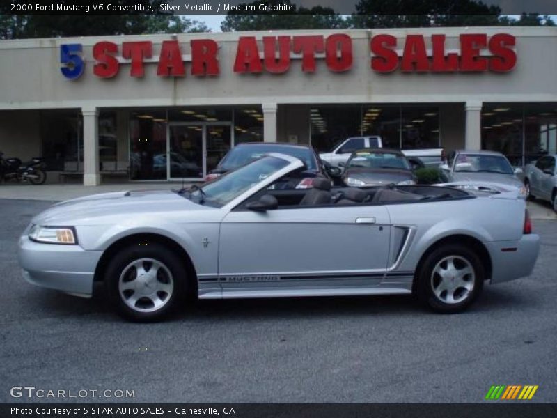 Silver Metallic / Medium Graphite 2000 Ford Mustang V6 Convertible