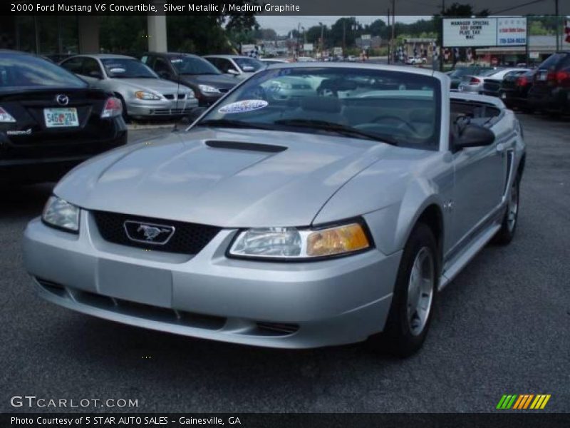 Silver Metallic / Medium Graphite 2000 Ford Mustang V6 Convertible