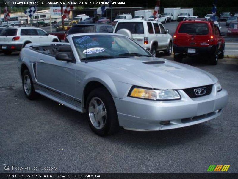 Silver Metallic / Medium Graphite 2000 Ford Mustang V6 Convertible