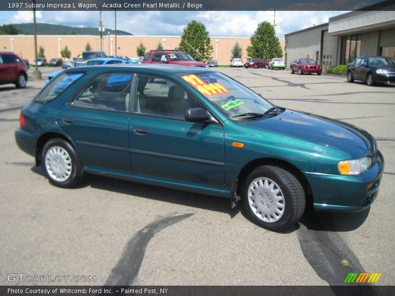 Acadia Green Pearl Metallic / Beige 1997 Subaru Impreza L Wagon
