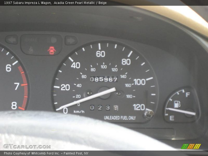 Acadia Green Pearl Metallic / Beige 1997 Subaru Impreza L Wagon