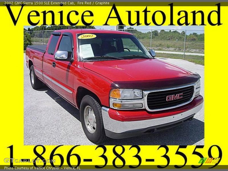 Fire Red / Graphite 2002 GMC Sierra 1500 SLE Extended Cab