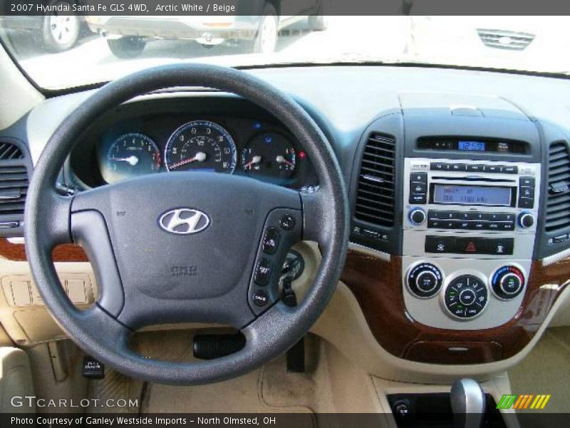Arctic White / Beige 2007 Hyundai Santa Fe GLS 4WD