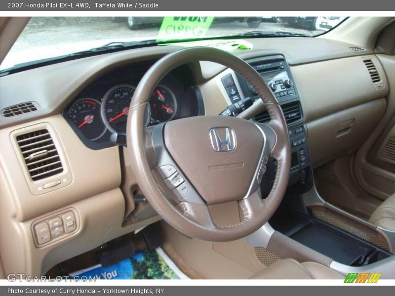 Taffeta White / Saddle 2007 Honda Pilot EX-L 4WD