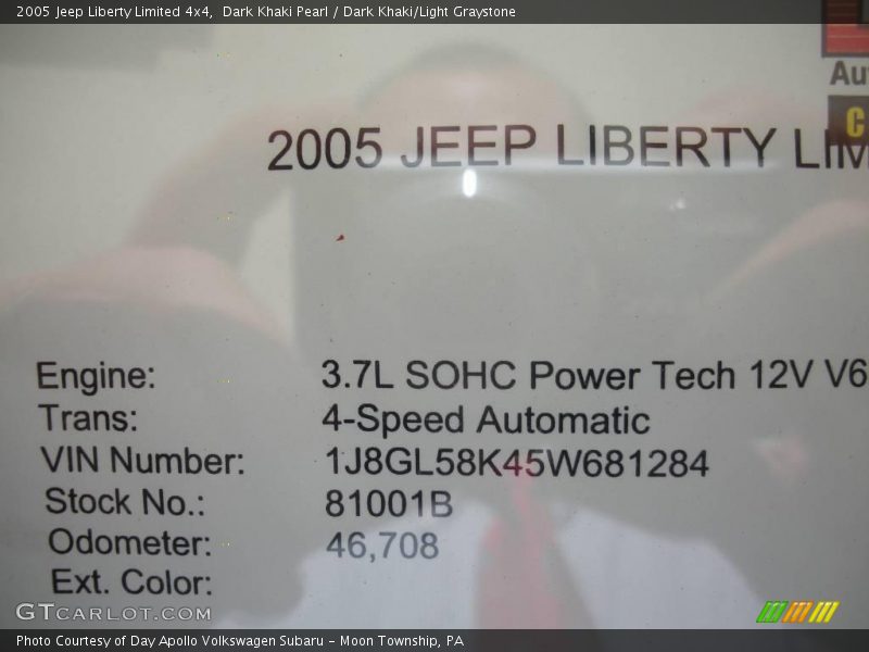 Dark Khaki Pearl / Dark Khaki/Light Graystone 2005 Jeep Liberty Limited 4x4