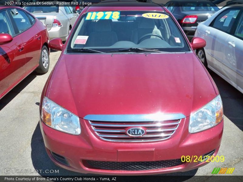 Radiant Red / Beige 2007 Kia Spectra EX Sedan