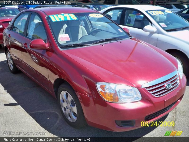 Radiant Red / Beige 2007 Kia Spectra EX Sedan