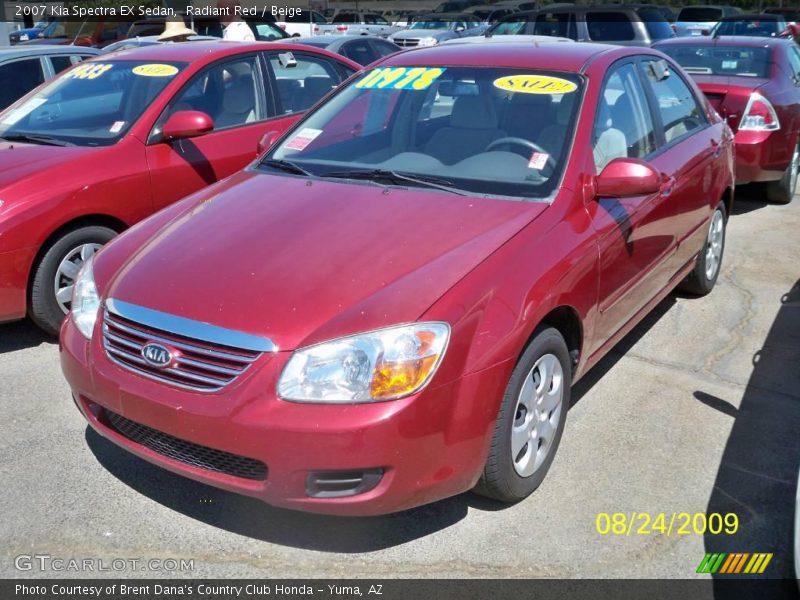 Radiant Red / Beige 2007 Kia Spectra EX Sedan