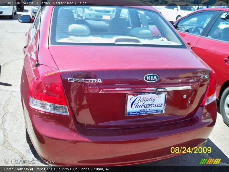 Radiant Red / Beige 2007 Kia Spectra EX Sedan