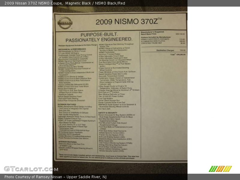 Magnetic Black / NISMO Black/Red 2009 Nissan 370Z NISMO Coupe