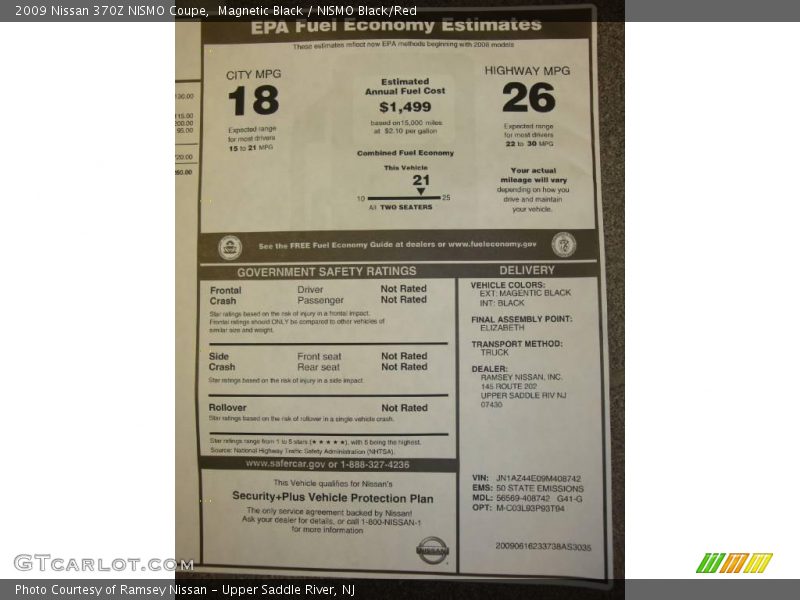 Magnetic Black / NISMO Black/Red 2009 Nissan 370Z NISMO Coupe