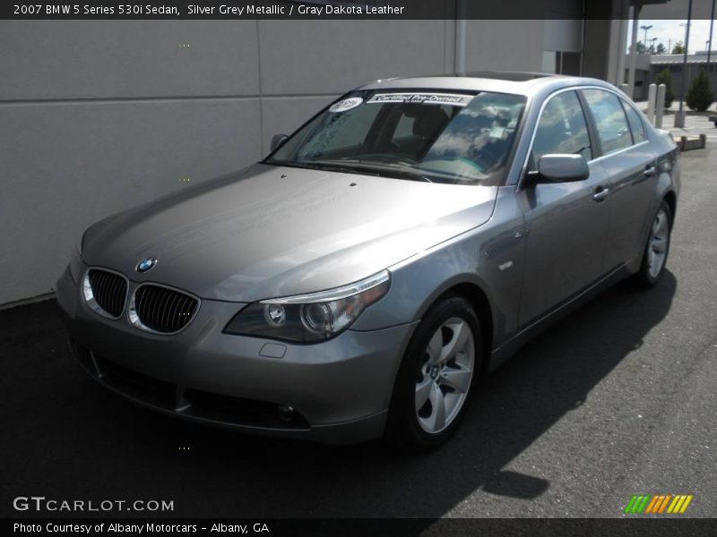 Silver Grey Metallic / Gray Dakota Leather 2007 BMW 5 Series 530i Sedan