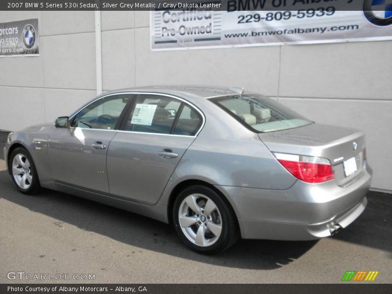 Silver Grey Metallic / Gray Dakota Leather 2007 BMW 5 Series 530i Sedan