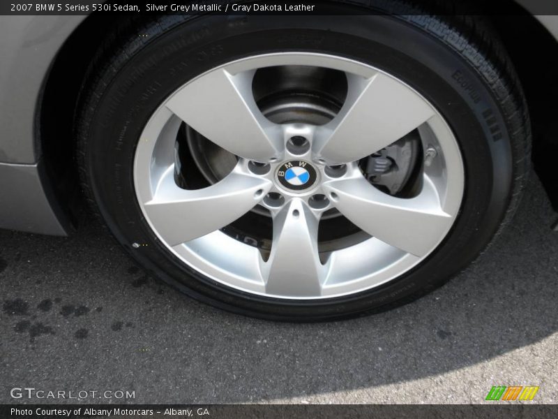 Silver Grey Metallic / Gray Dakota Leather 2007 BMW 5 Series 530i Sedan