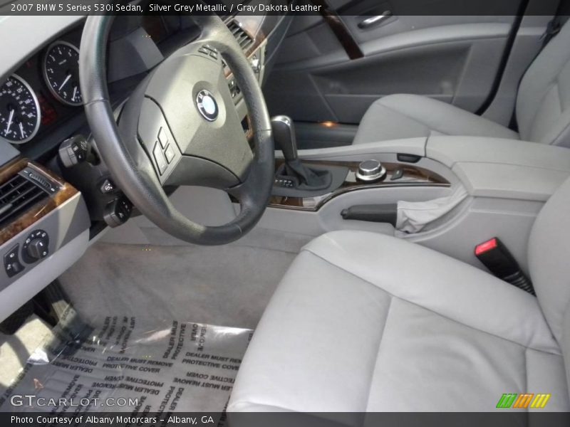 Silver Grey Metallic / Gray Dakota Leather 2007 BMW 5 Series 530i Sedan