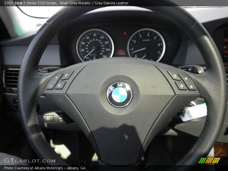 Silver Grey Metallic / Gray Dakota Leather 2007 BMW 5 Series 530i Sedan