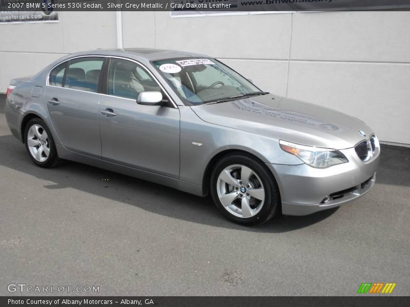 Silver Grey Metallic / Gray Dakota Leather 2007 BMW 5 Series 530i Sedan