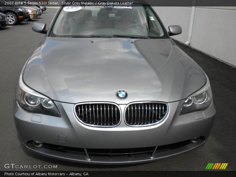 Silver Grey Metallic / Gray Dakota Leather 2007 BMW 5 Series 530i Sedan