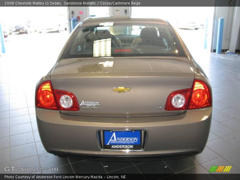 Sandstone Metallic / Cocoa/Cashmere Beige 2008 Chevrolet Malibu LS Sedan